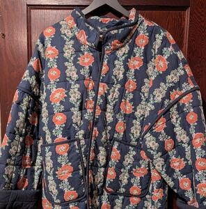 Free People Floral Chloe Jacket - Navy and pink